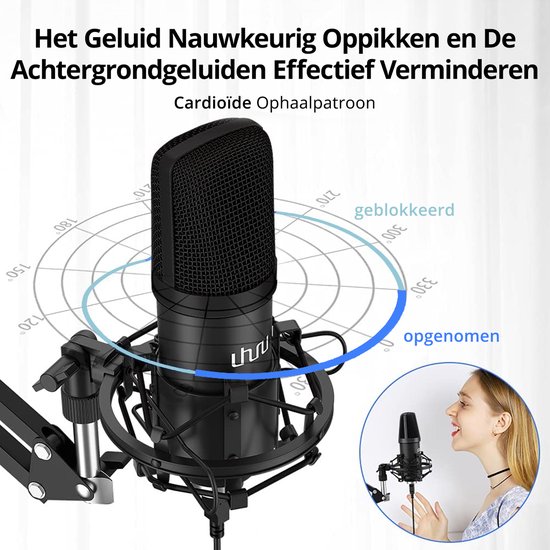 TRANSNECT® Studio Microfoon met arm – Gaming & Podcast – Microfoon voor pc - TRANSNECT
