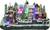 Village de Noël - Maisons de Noël avec éclairage - Sapin de Noël rotatif - Éclairage LED - Musique