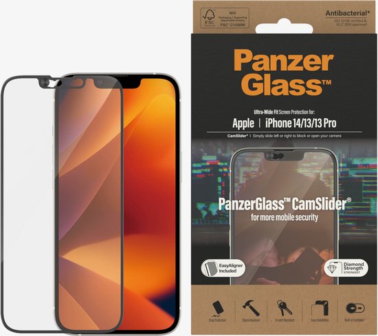 PanzerGlass Ultra-Wide Camslider iPhone 14/13/13 Pro Screen Protector