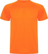 Fluor Oranje unisex sportshirt korte mouwen MonteCarlo merk Roly maat XX