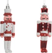 2x Kersthangers notenkrakers poppetjes/soldaten 12,5 cm - Kerstboomversiering/boomversiering
