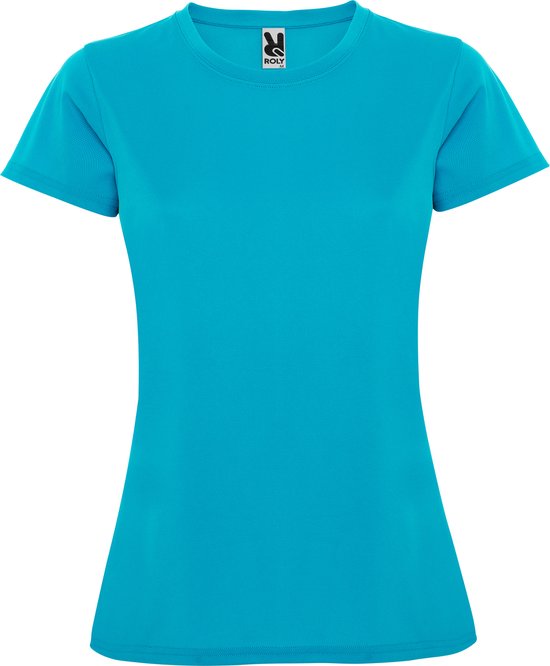 Turqoise dames sportshirt korte mouwen MonteCarlo merk Roly maat XL