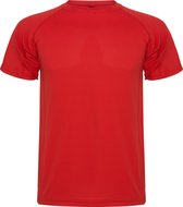 Rood kinder unisex sportshirt korte mouwen MonteCarlo merk Roly 4 jaar 98-104