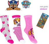 PAW Patrol Sokken | 3 Paar | Meisjes | Maat 31 - 34 | Pootjes | Met Gratis PAW Patrol Stickers!
