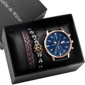 Geschenkset heren - In Luxe Doos - Horloge - 42mm - Armbandjes - Mannen - Heren - Cadeau - Set - Verjaardag - Kado - Cadeauset - Geschenk