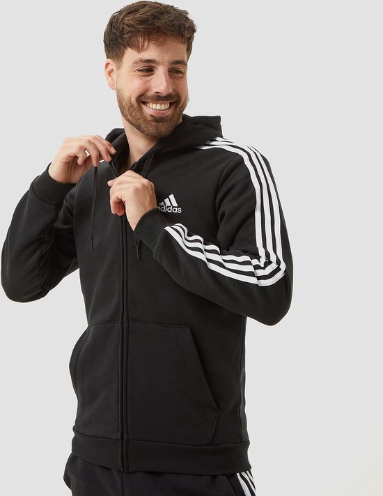 Adidas Essentials 3-Stripes Fleece Vest Zwart Heren - Maat S | bol