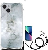 Stevige Telefoonhoesje Geschikt voor iPhone 14 Telefoon Hoesje met doorzichtige rand Painting Grey