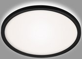 Briloner Leuchten - LED badkamer plafondlamp met achtergrondverlichting, IP44 LED badkamerlamp, ultra-plat, neutraal wit licht, zwart, 290x35 mm (DxH)