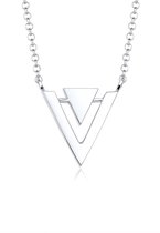 Elli Dames Halsketting dames met hanger driehoek in geo minimal look in 925 sterling zilver 45 cm lang