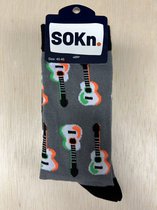 SOKn. trendy sokken *GITAAR*(grijs)maat 40-46 (ook leuk om kado te geven !)