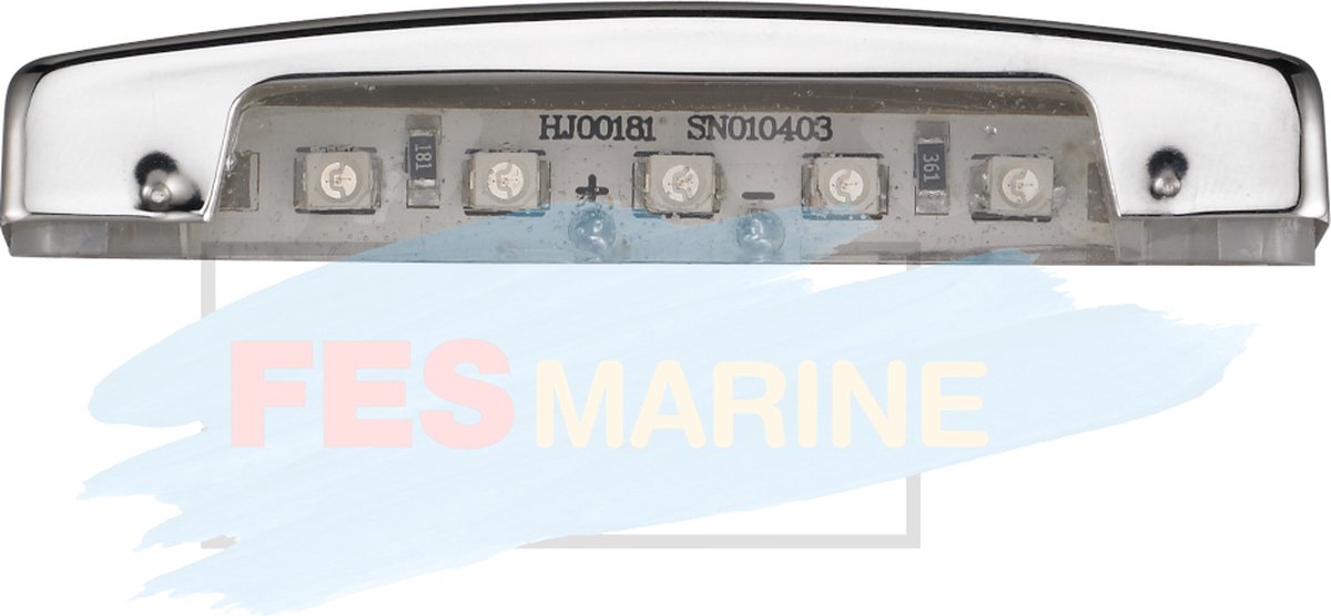 FES Marine LED Courtesylight - orientatielicht blauw met RVS kap 12volt