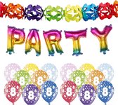 Partydeco - 8 jaar feestartikelen pakket slingers/ballonnen/letters