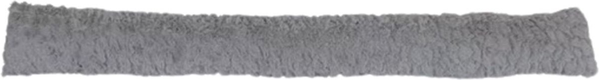 Tochtrol grijs - Fluffy - Velvet look - 90 x 12 cm - Polyester - Tochtstopper - Windstopper
