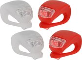 XQMax Éclairages / éclairages de Éclairage de vélo- 4x pièces - LED - silicone - éclairage avant et arrière