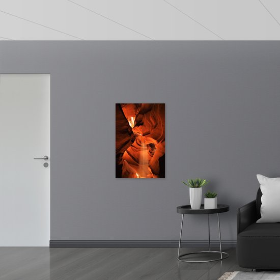 WallClassics - Plaque de Mousse PVC - Rayons de Soleil à Antelope Canyon - 60x90 cm Photo sur Plaque de Mousse PVC