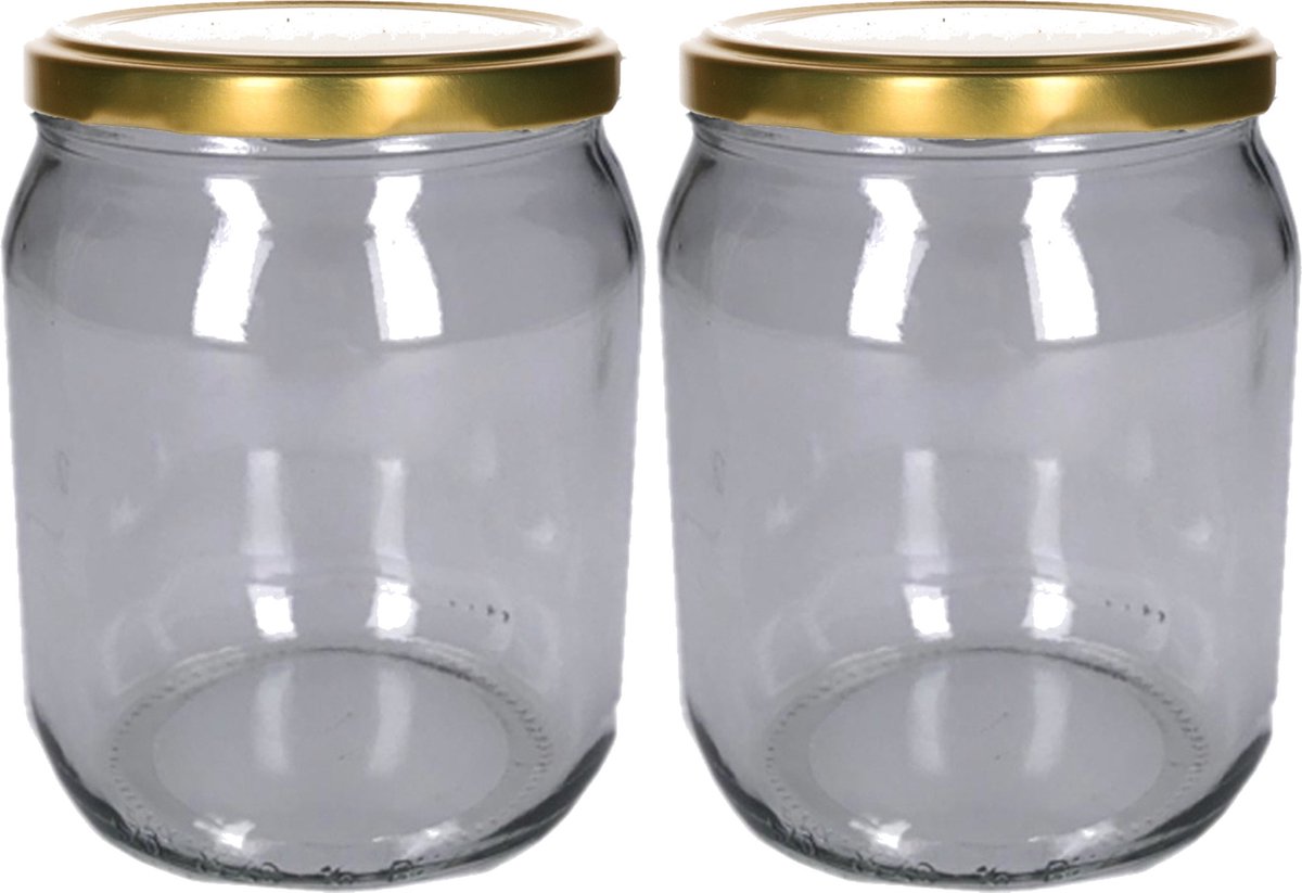 Weckpot/inmaakpot - Set van 8x stuks - 540 ml - glas - met schroefdeksel