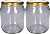 Set de 8x pots de conservation / pots de conservation / pots de confiture avec couvercle à vis 540 ml - pots de Bocaux à conserves