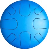 LIDAH® Steel Tongue Drum - A Mineur Constellation Series + Muziekboekje - Handpan 28 cm - voor Kinderen en Volwassenen - Lotus Yoga Klankschaal - Azure Blue