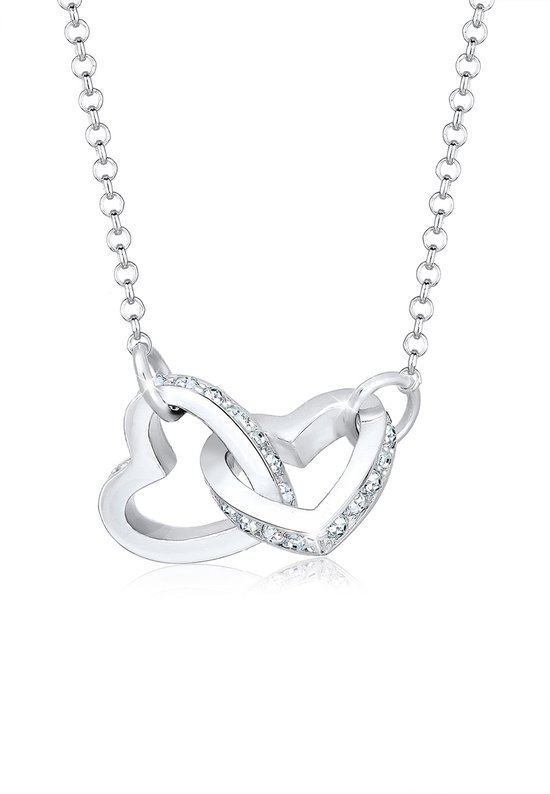 Collier Femme Elli Coeur Connecté avec Cristaux en Argent Sterling 925