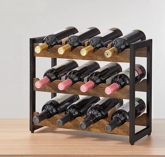 VinoDiMontagna Casier à vin - 3 couches - 12 bouteilles - Porte-bouteilles  en bambou... | bol