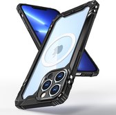 Hoesje Geschikt voor iPhone 13 met magnetisch Ring Shockproof bumper case – Zwart