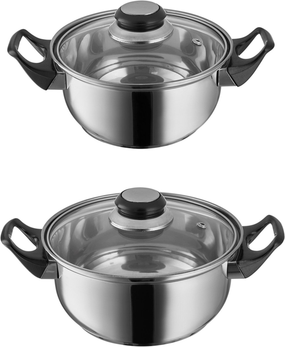 Set de 12 pièces - Casseroles et couvercles inox - 1924-CS