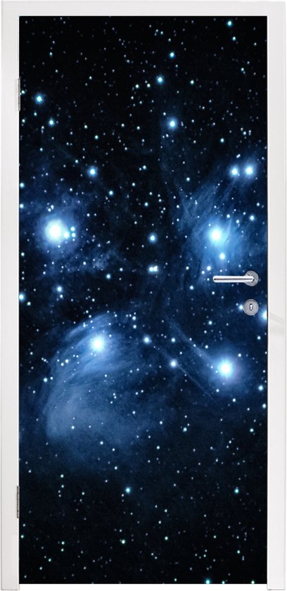 Deursticker Universum - Planeten - Sterren - Jongens - Meisjes - Kinderen - 80x215 cm - Deurposter