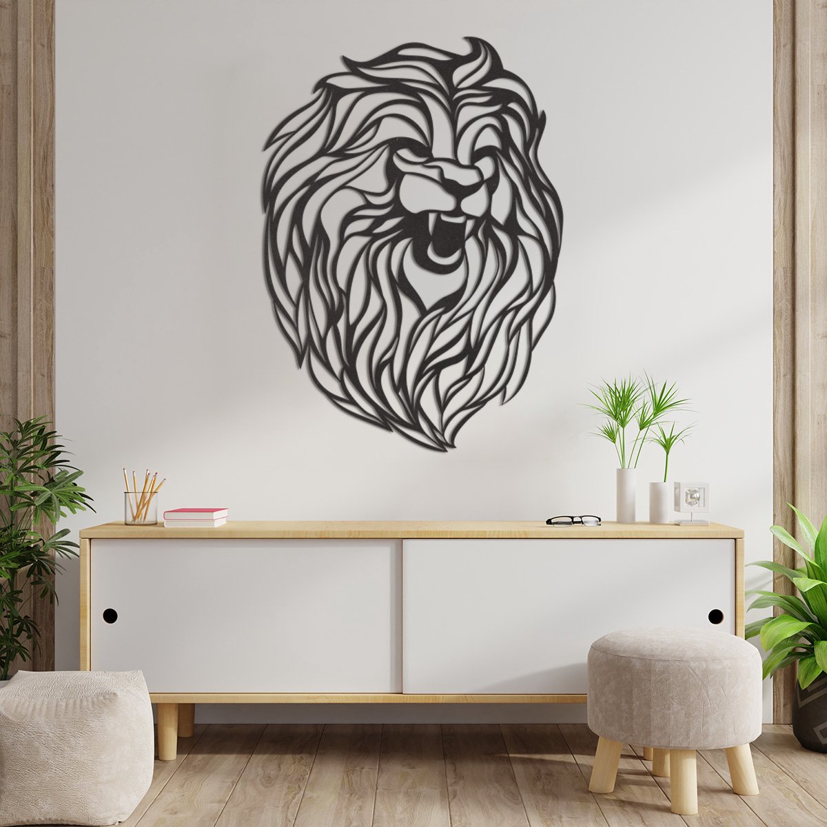 Geometrische gorilla wanddecoratie muurversiering hout