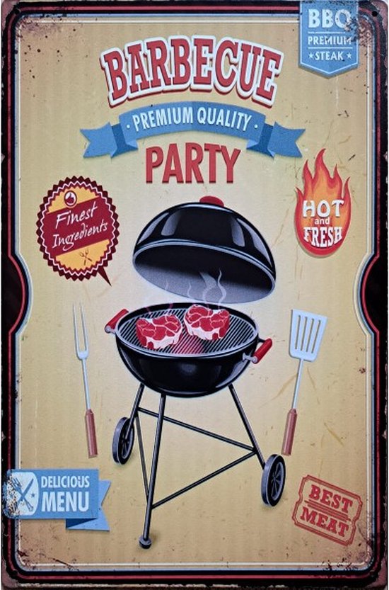 UV Bestendig Buiten Decoratie Vintage BBQ Bord 'Grillen & Chillen' - Metalen Wanddecoratie Voor Je Mancave Of Terras - 20x30 Cm Metalen Tekstbord Grillen Chillen