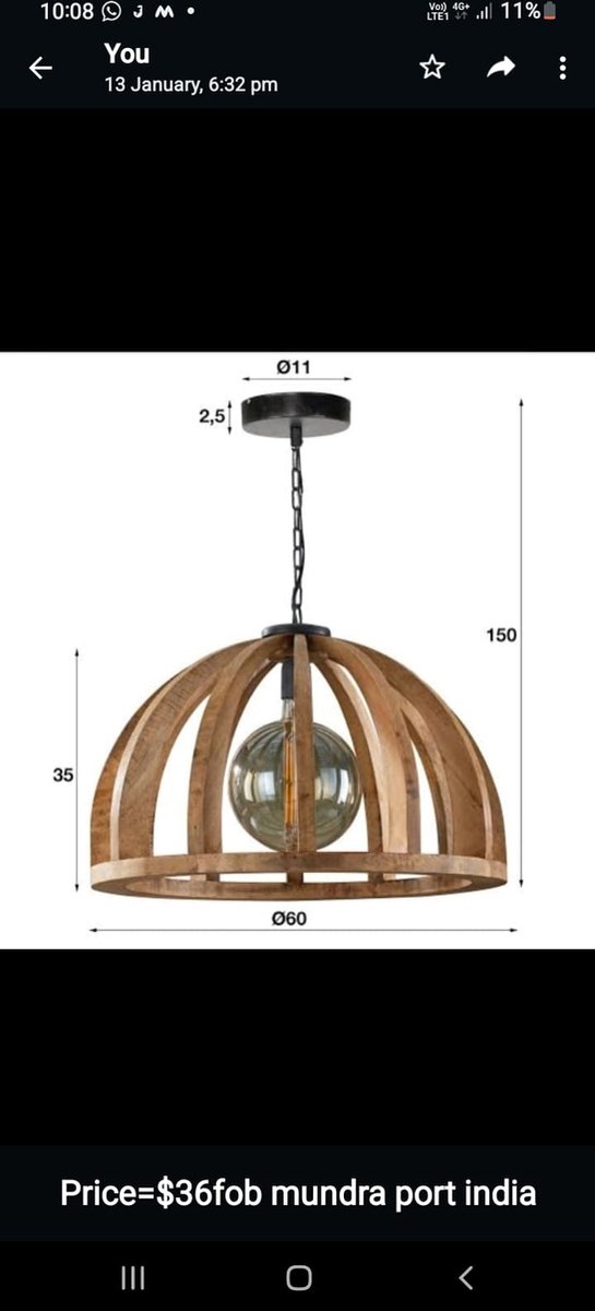Mangohouten Hanglamp 40cm