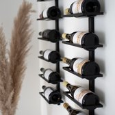 Copain de Vin™ The Wine of Fame - wijnrek - wijnkunst - wijnrekken - 6 flessen - zwart -metaal