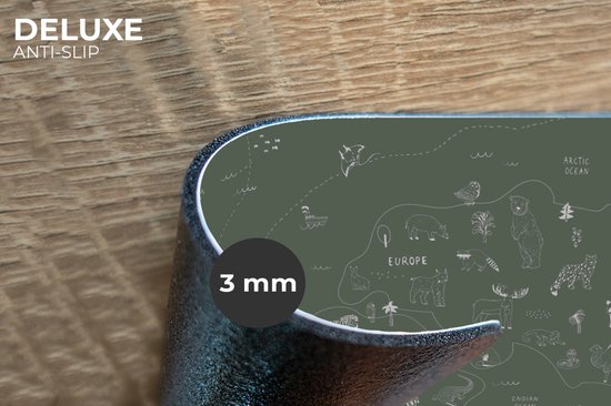 Set de table - Carte - Monde - Enfants - Vert - 45x30 cm - 6 pièces