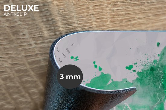 Set de table enfants - Set de table - Napperons plastique - Wereldkaart - Russie - Vert - 45x30 cm - 6 pièces - Résistant à la chaleur - Antidérapant - Coussinet - Amovible