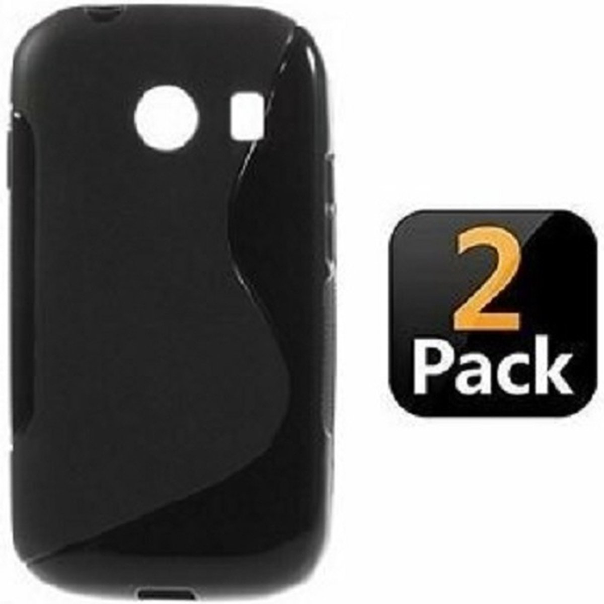 Huawei Y330 Hoesje Siliconen TPU Zwart 2x