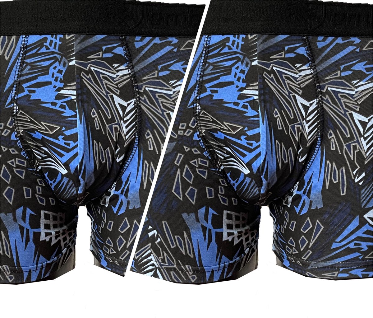 Embrator mannen Boxershort overall print zwart/blauw maat L