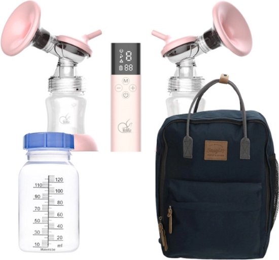  - MoM&e dubbele elektrische borstkolf + kolftas en koeltas - Navy