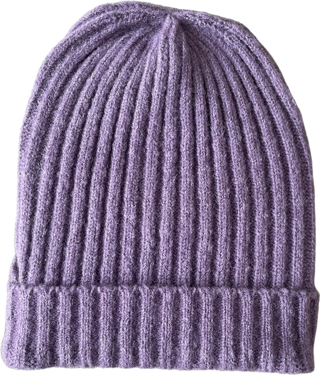 ASTRADAVI Beanie Hats - Muts - Warme Skimutsen Hoofddeksels - Trendy Winter Mutsen - Lichtpaars