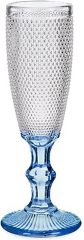 Vivalto - Flûtes à champagne de Luxe série Monaco set 6x pied bleu 180 ml