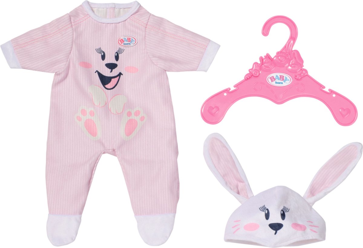 BABY born Knuffelig Konijnenpakje - Roze onesie - 43 cm