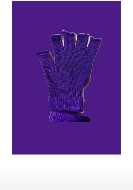 Handschoenen zonder vingers paars -