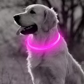 Led Halsband Hond Usb Oplaadbaar 20-70 CM - Roze - Led Honden Halsband - Extra Small tm Extra Large - Universeel - Honden lampje - Honden Licht - Honden Veiligheid - Lichtgevende Halsband Hond