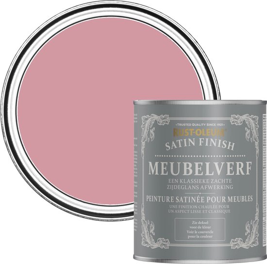 Foto: Rust oleum roze meubelverf zijdeglans oudroze 750ml