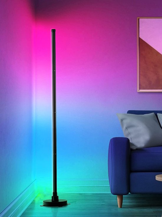 Lampadaire Connecté Alexa Avec Abat-jour Beige - 16 Millions De Couleurs Et Dimmable Pour Salon Ou Chambre