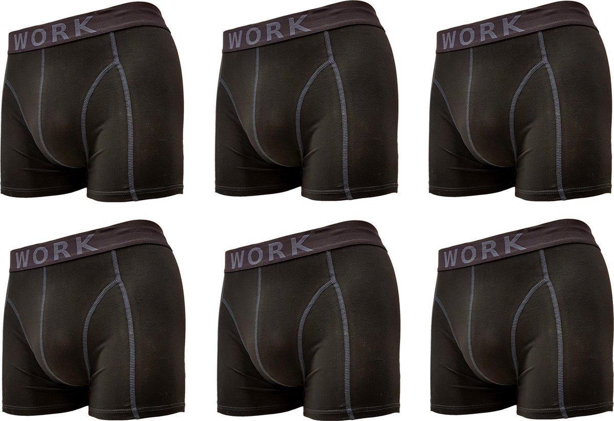 Boxershorts heren | Kleur zwart | Maat XL | Anti transpiratie | Voordeelpakketten 6 stuks