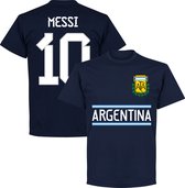 Argentinië Messi 10 Team T-Shirt - Navy - XXL