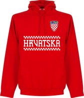Kroatië Team Hoodie - Rood - S