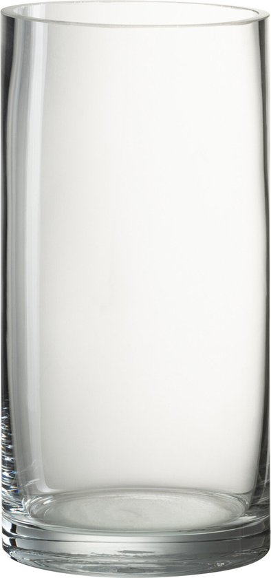 J-Line Vaas Cylinder Glas Transparant Small - Bloemenvaas 22.00 cm hoog