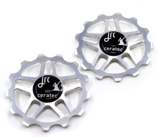 Foto: Jrc components 13t pulley wheels for shimano mtb 12 speed silver keramische derailleurwieltjes