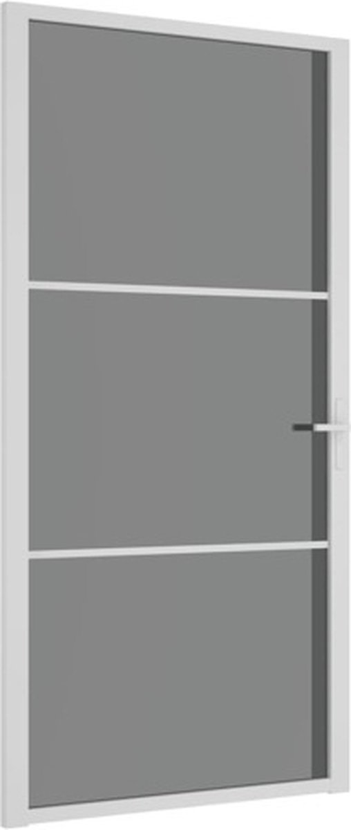 vidaXL - Binnendeur - 102,5x201,5 - cm - ESG-glas - en - aluminium - wit