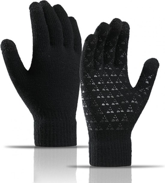 Lennexo Touchscreen Handschoenen | Warme Winter Handschoenen Met Touch Tip | Touchscreen Gloves | Anti Slip - Zwart